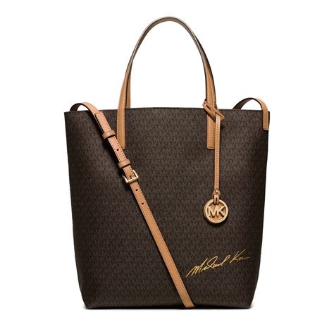 michael kors logo signature large brown tote